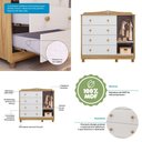 Ver imagem 5 de Cômoda Infantil 1 Porta e 4 Gavetas 100% Mdf Elô New Móveis Peroba Branco Brilho/amêndoa