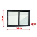Ver imagem 4 de Janela Alumínio Elite 2 Folhas Moveis 120 x 200 V.Liso Preto Brimak