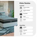 Ver imagem 3 de Cama Box Viuva Branco + Colchão Paris Molas Ensacadas Preto Couro Branco/preto