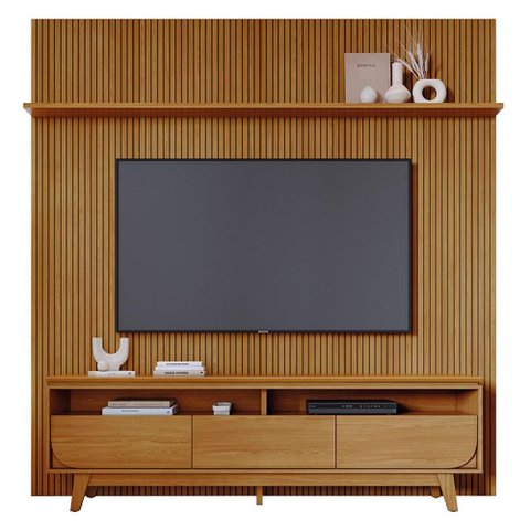 Rack Bancada com Painel Luna Cumaru para Tv até 75” - Madetec