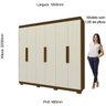 Guarda Roupa Roupeiro Gelius Império 06 Portas 02 Gavetas Pés Castanho/off White Mdf - 4