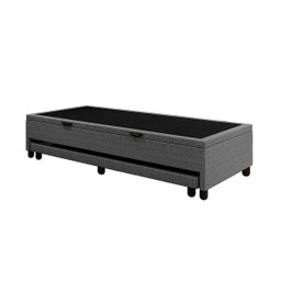 Base Cama Box Baú Solteirão com Cama Auxiliar Linho Cinza Skybox - 4
