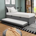 Ver imagem 1 de Base Cama Box Baú Solteirão com Cama Auxiliar Linho Cinza Skybox