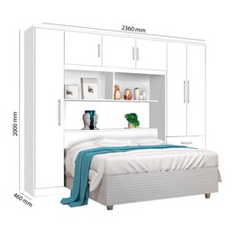 Roupeiro Modulado Cancun Casal Branco J&A Móveis - 7