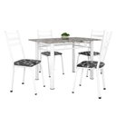 Ver imagem 1 de Conj de Mesa com 4 Cadeiras 1,20m Branco/granito Branco