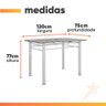 Conj de Mesa com 4 Cadeiras 1,20m Branco/granito Branco - 3