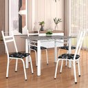 Ver imagem 1 de Conj De Mesa Com 4 Cadeiras 1,20m Branco/Granito Branco