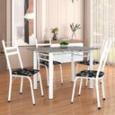 Ver imagem 2 de Conj de Mesa com 4 Cadeiras 1,20m Branco/granito Branco