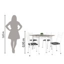 Ver imagem 3 de Conj De Mesa Com 4 Cadeiras 1,20m Branco/Granito Branco