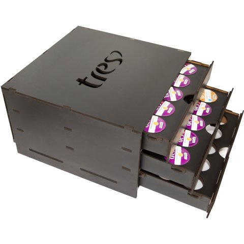 Porta Capsula Café Três Corações Preto 75 Capsulas Reforçado Make Laser