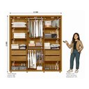 Ver imagem 4 de Guarda-Roupa Casal 6 Portas 4 Gavetas 100% MDF com Pés Matisse Marrom/Cumaru