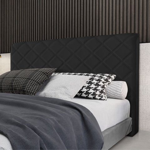 Cabeceira Cama Box King 1,93m Estofada Capri Veludo Preto