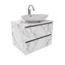 Ver mais imagens de Balcão Gabinete Suspenso para Banheiro 60cm com 2 Gavetas Bn3607 Mármore Branco- sem Cuba