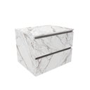 Ver imagem 1 de Balcão Gabinete Suspenso para Banheiro 60cm com 2 Gavetas Bn3607 Mármore Branco- sem Cuba