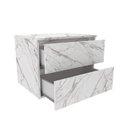 Ver imagem 4 de Balcão Gabinete Suspenso para Banheiro 60cm com 2 Gavetas Bn3607 Mármore Branco- sem Cuba