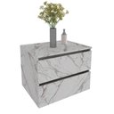 Ver imagem 5 de Balcão Gabinete Suspenso para Banheiro 60cm com 2 Gavetas Bn3607 Mármore Branco- sem Cuba