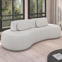 Ver imagem 2 de Sofá 3 Lugares Orgânico para Sala Living 240cm Vasti M03 Bouclê Cru - Lyam Decor