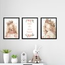 Ver imagem 1 de Kit 3 Quadros Infantis Princesa - Sonhe Alto 33x24cm - com Vidro:moldura Preta