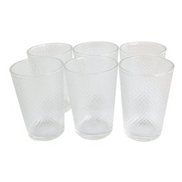 Copo de Agua de Vidro Kit 6 Copos 200ml Transparente Detalhado para Suco Refrigerante Bebidas - 2
