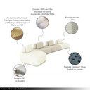 Ver imagem 3 de Sofá Ilha Sala de Estar Dakota 4 Módulos 626cm Encostos Almofadas Soltas Linho Offwhite/bege G33 - G