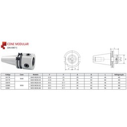 Cone Modular Modelo Sk50 Md36-63 - Din 69871 - 4