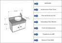 Ver imagem 7 de Kit Banheiro Berlim 61 Cinza e Branco Cuba de Acrílica Transparente e Espelho