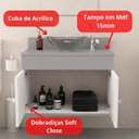 Ver imagem 2 de Kit Banheiro Berlim 61 Cinza e Branco Cuba de Acrílica Transparente e Espelho