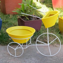 BICICLETA COM VASOS PLANTA TRICICULO JARDIM FLORES BGPLASTICOS BGCI AZUL BEBE 019 - 6
