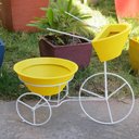 Ver imagem 6 de BICICLETA COM VASOS PLANTA TRICICULO JARDIM FLORES BGPLASTICOS BGCI AZUL BEBE 019