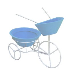 BICICLETA COM VASOS PLANTA TRICICULO JARDIM FLORES BGPLASTICOS BGCI AZUL BEBE 019 - 13