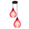 Luminária Teto Lustre pendente balcão cozinha sala duplo:Vermelho - 1