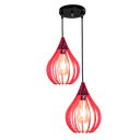 Ver imagem 2 de Luminária Teto Lustre Pendente Balcão Cozinha Sala Duplo:Vermelho