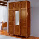 Ver imagem 1 de Guarda-roupa Solteiro Suécia Madeira Maciça 6 Portas com Espelho Ypê - Pnr Móveis
