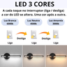 Luminária 31cm Barra Linear Led 3 Cores Giro 330 Graus Metal Silicone Minimalista Gimpo Kjbd-147:pre - 2