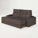 Ver imagem 2 de Sofá Retrátil Reclinável Lunza D28 Detalhe em Madeira:Suede Grafite/236cm