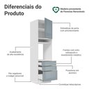 Ver imagem 3 de Torre Quente 60 Cm 1 Porta 3 Gavetas Branco/cinza Lux Madesa