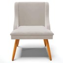 Ver mais imagens de Kit 5 Cadeiras Decorativas Sala de Jantar Pés Palito de Madeira Firenze Veludo Cinza/natural G19 -