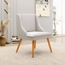 Ver imagem 5 de Kit 5 Cadeiras Decorativas Sala de Jantar Pés Palito de Madeira Firenze Veludo Cinza/natural G19 -