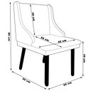 Ver imagem 4 de Kit 5 Cadeiras Decorativas Sala de Jantar Pés Palito de Madeira Firenze Veludo Cinza/natural G19 -