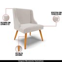 Ver imagem 3 de Kit 5 Cadeiras Decorativas Sala de Jantar Pés Palito de Madeira Firenze Veludo Cinza/natural G19 -