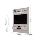 Ver imagem 4 de Painel Ripado para TV até 60 Polegadas com LED MDF 183cmx240cm Trento Cinza Bali