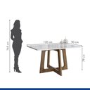Ver imagem 2 de Conjunto Mesa Arizona 120cm com 4 Cadeiras Arizona Tampo Smart Plus com Vidro