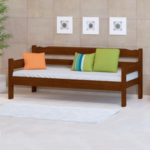 Sofá Cama 3 Lugares Madeira Maciça Castanho Nemargi