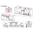 Ver imagem 5 de Kit Balcão de Cozinha para Pia e Cooktop com Forno Veneza 3 Portas 1 Prateleira MDP 190cm Preto