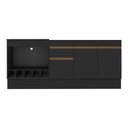 Ver mais imagens de Kit Balcão de Cozinha para Pia e Cooktop com Forno Veneza 3 Portas 1 Prateleira MDP 190cm Preto