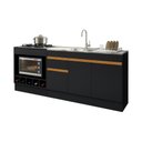 Ver imagem 2 de Kit Balcão de Cozinha para Pia e Cooktop com Forno Veneza 3 Portas 1 Prateleira MDP 190cm Preto