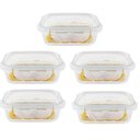 Ver imagem 1 de Kit 5 Potes Hermético Vidro Marmita Micro-ondas 370ml