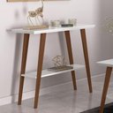 Ver imagem 4 de Aparador Monaco Branco/amadeirado Pés de Madeira Tampo Mdf 25mm