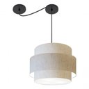 Ver imagem 7 de Lustre Sala de Jantar com Desvio Vivare Md-4398 Cúpula em Tecido 45cm Linho Bege 127/220v
