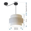 Ver mais imagens de Lustre Sala de Jantar com Desvio Vivare Md-4398 Cúpula em Tecido 45cm Linho Bege 127/220v